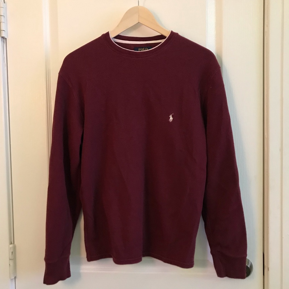 mens burgundy polo sweater